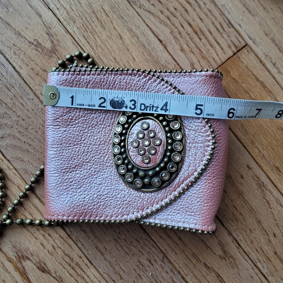 Leatherock Medallion Rhinestone Studded Chain Crossbody Purse Phone Bag - Picture 13 of 15